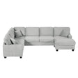 Modern U-shaped Sectional Sofa with Movable Ottoman and Side Storage Pockets, Grey Corduroy, 125.2' - sold by Home Elegance USA