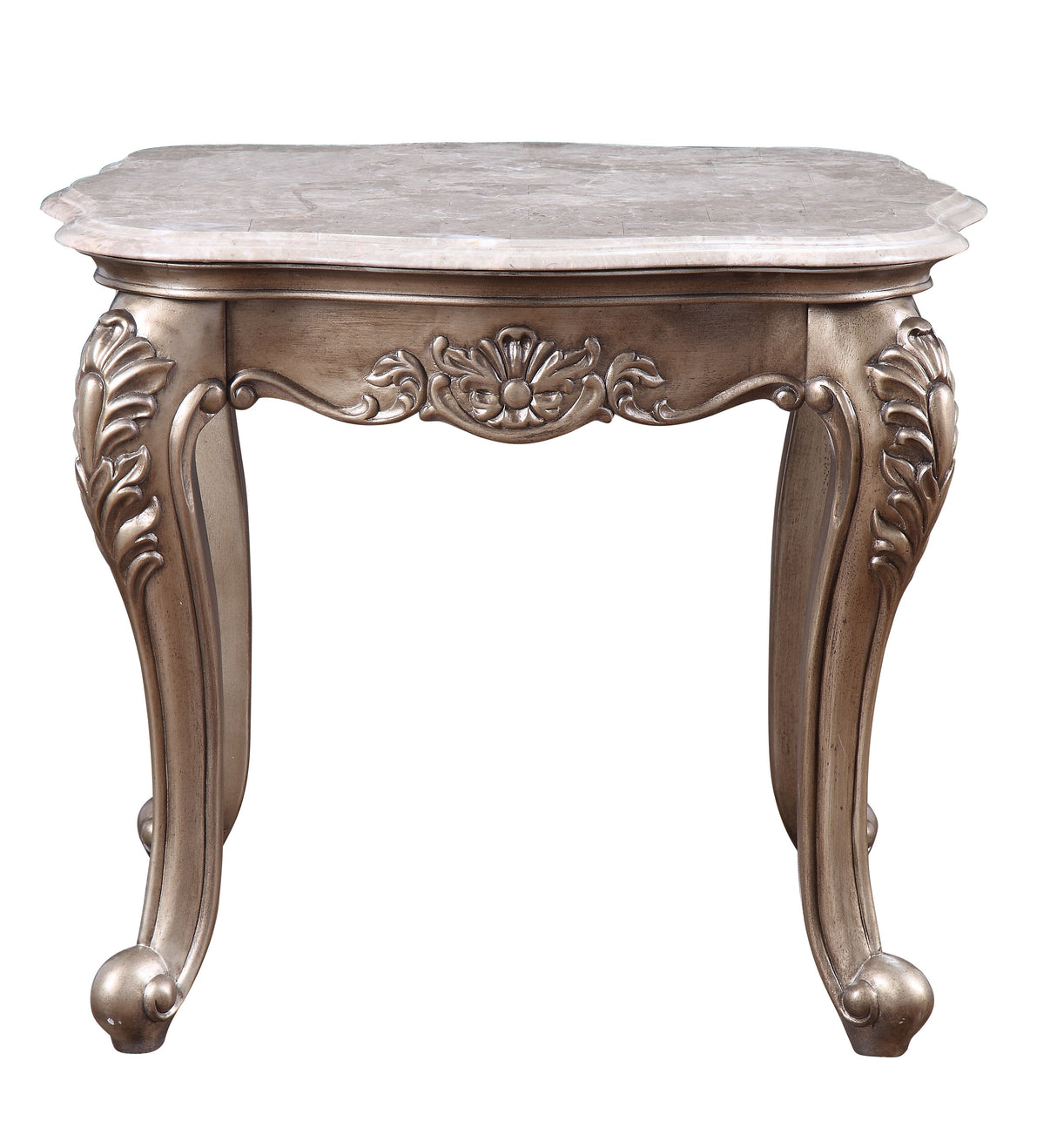 Acme - Jayceon End Table 84867 Marble Top & Champagne Finish