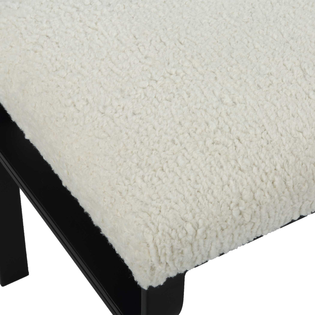 Diverge White Shearling Small Bench by Uttermost - View 6