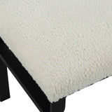 Diverge White Shearling Small Bench by Uttermost - View 6