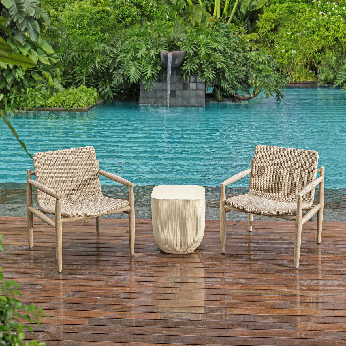 Sumba Wicker Outdoor Lounge Chair - Gray by Uttermost - View 6
