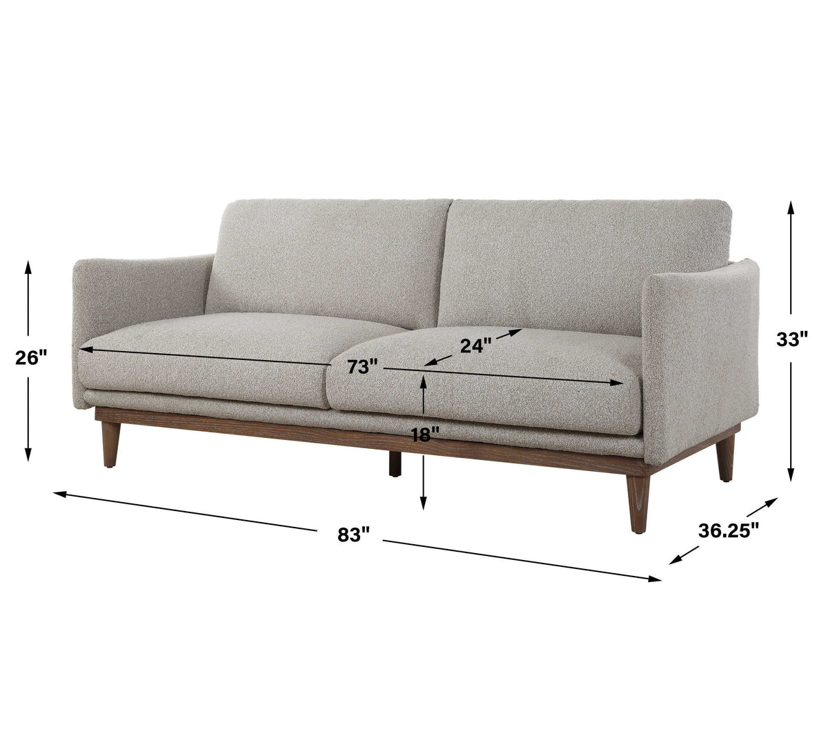 Freefall Ceruse Sofa - Light Gray by Uttermost - View 13