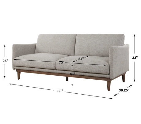 Freefall Ceruse Sofa - Light Gray by Uttermost - View 13