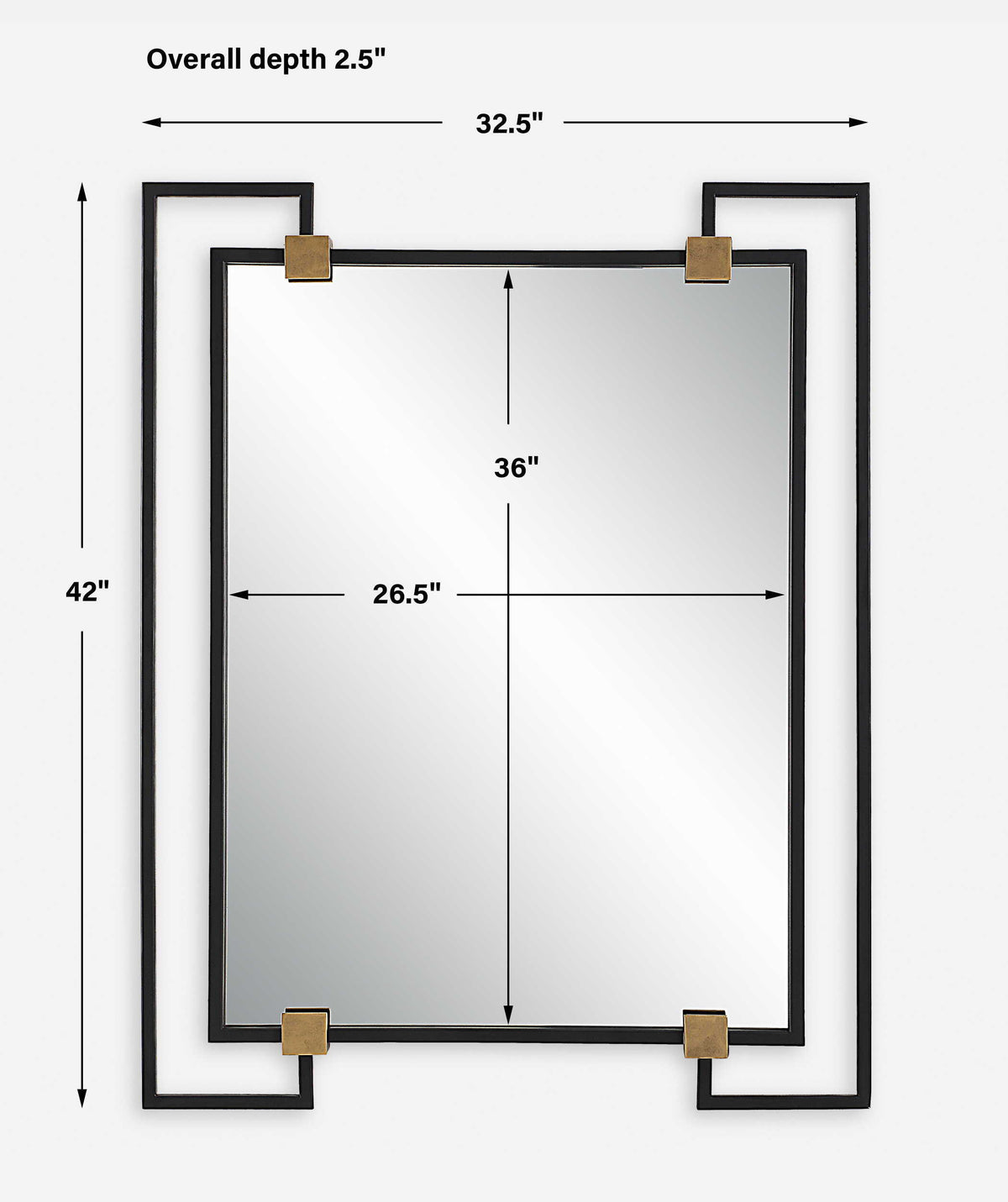 Ivey Rectangle Industrial Mirror - Black by Uttermost - View 7