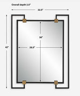 Ivey Rectangle Industrial Mirror - Black by Uttermost - View 7