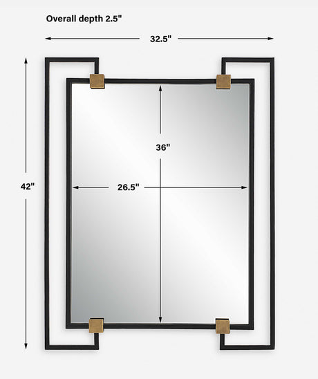 Ivey Rectangle Industrial Mirror - Black by Uttermost - View 7