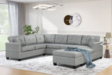 121.3" Oversized Sectional Sofa with Storage Ottoman, U Shaped Sectional Couch with 2 Throw Pillows for Large Space Dorm Apartment - SG000870AAE - image - 4