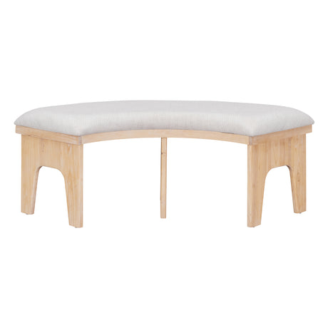TREXM 5-piece Rustic Charm Round Dining Set with 3 Upholstered Chairs and Curved Bench for Dining Room, Kitchen and Living Room (Natural) - sold by Home Elegance USA