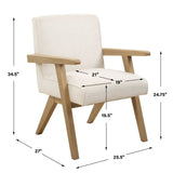 Blakely Dining Arm Chair - White / Light Brown by Uttermost - View 9