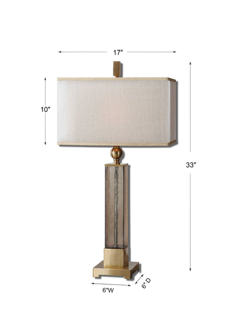 Caecilia Glass Table Lamp Amber - Yellow / White by Uttermost - View 3