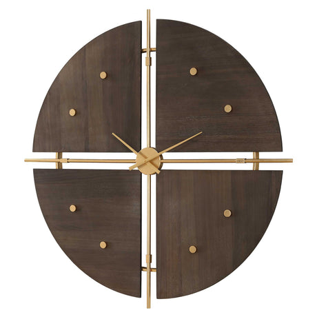 Walnut Elegance Wall Clock - Dark Brown by Uttermost - View 4