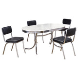 Midge White and Black 5-piece Oval Dining Table Set