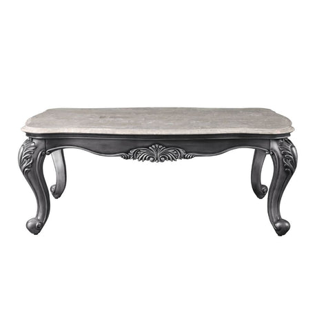 Ariadne Coffee Table 85345 Marble Top & Platinum Finish | Acme - 85345 - Home Elegance USA - 2