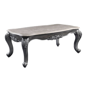 Ariadne Coffee Table 85345 Marble Top & Platinum Finish | Acme | Home Elegance USA