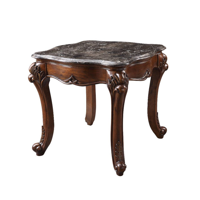 Acme - Miyeon End Table 85367 Marble Top & Cherry Finish