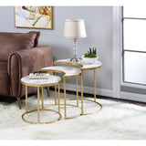 Anpay Nesting Table Set 85390 Faux Marble Top & Gold Finish | Acme - 85390 - Home Elegance USA - 4