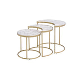 Anpay Nesting Table Set 85390 Faux Marble Top & Gold Finish | Acme - 85390 - Home Elegance USA - 1