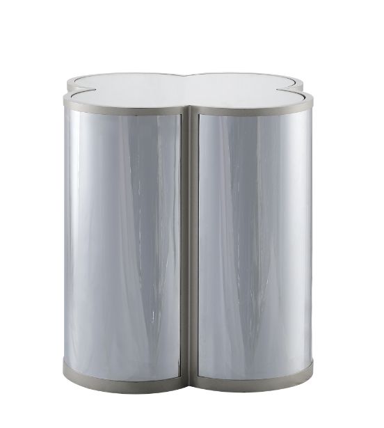 Acme - Clover End Table 85397 Silver & Champagne Finish
