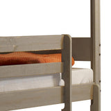 Rustic Grey Twin Over Twin Bunk Bed with Built-in Ladder - sold by Home Elegance USA