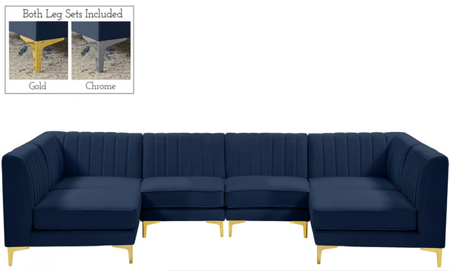 Alina - Modular Sectional 6 Piece - Navy - Fabric - 604Navy - Sec6B - Home Elegance USA - 1