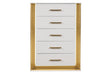 Obsession Contemporary Style 5-Drawer Chest Made with Wood & Gold Finish same as B009P152666 (CA inventory)