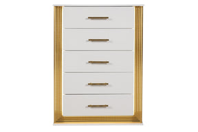 Obsession Contemporary Style 5-Drawer Chest Made with Wood & Gold Finish same asG150108855  (NJ inventory)