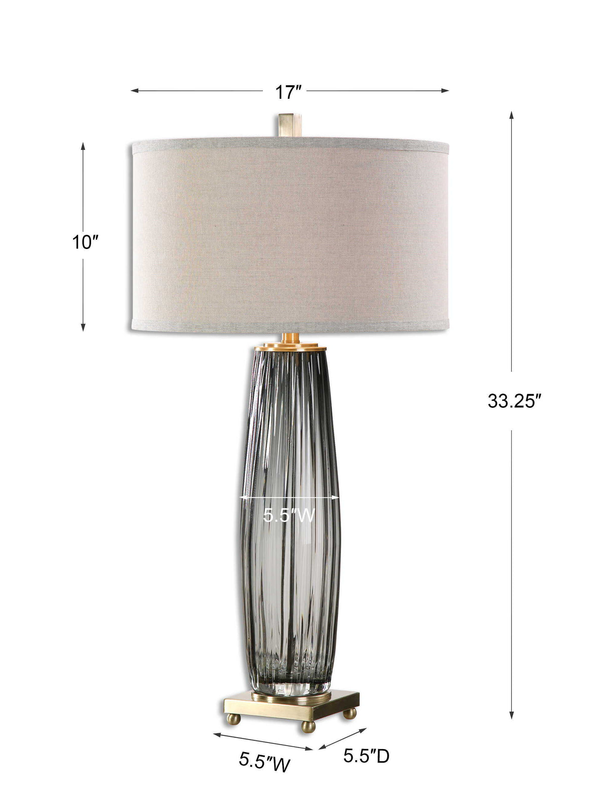 Vilminore Glass Table Lamp - Gray / Beige by Uttermost - View 6