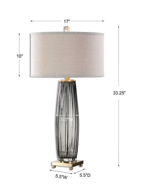 Vilminore Glass Table Lamp - Gray / Beige by Uttermost - View 6
