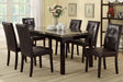 Faux Marble Table Top Upholstered chairs 7pc Dining set Dining Table and 6x Side Chairs Tufted Back Chair - sold by Home Elegance USA
