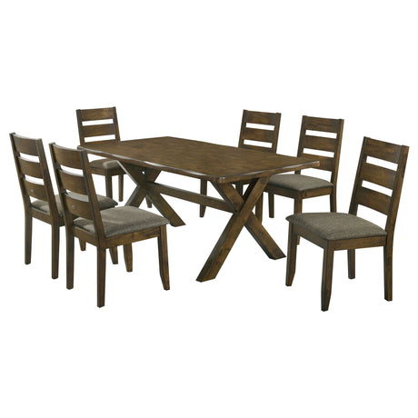 Gawain Grey and Knotty Nutmeg 7-piece Dining Set - sold by Home Elegance USA