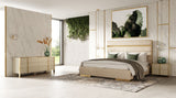 Cartier Modern Beige Velvet & Brushed Brass Bedroom Set – VIG Furniture - Home Elegance USA