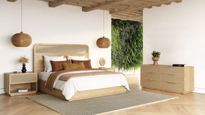 Gavin Modern Natural Ash & Rattan 4-Piece Bedroom Set – VIG Furniture - sold by Home Elegance USA