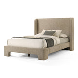 Queen Emilio - Modern Beige Fabric Bed - View Image 1