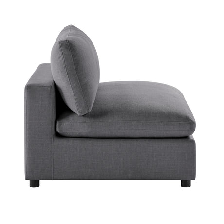 Cassandra Modular 5-Piece Sectional in Charcoal Grey with Solid Wood Legs and Plush Fabric Upholstery - sold by Home Elegance USA