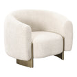Thrive - Modern Beige Fabric + Antique Brass Accent Chair - View Image 1