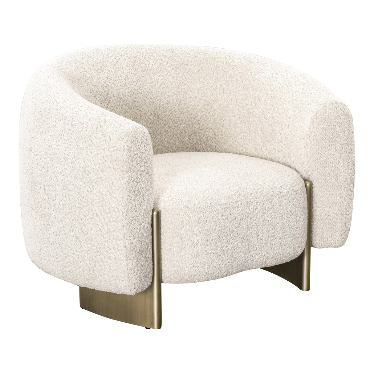 Thrive - Modern Beige Fabric + Antique Brass Accent Chair - View Image 1