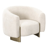 Thrive - Modern Beige Fabric + Antique Brass Accent Chair - View Image 1