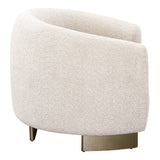 Thrive - Modern Beige Fabric + Antique Brass Accent Chair - View Image 1