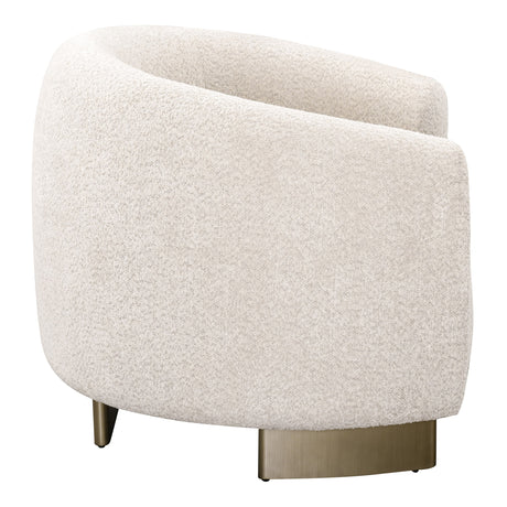 Thrive - Modern Beige Fabric + Antique Brass Accent Chair - View Image 1