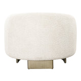 Thrive - Modern Beige Fabric + Antique Brass Accent Chair - View Image 1