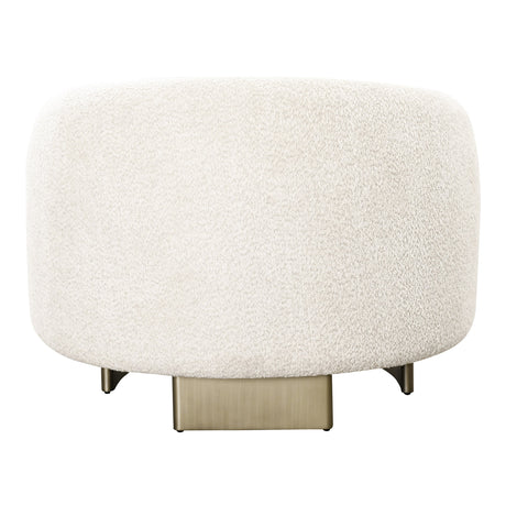 Thrive - Modern Beige Fabric + Antique Brass Accent Chair - View Image 1