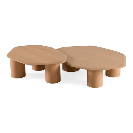 Seymour - Modern White Oak Coffee Table Set - View Image 1