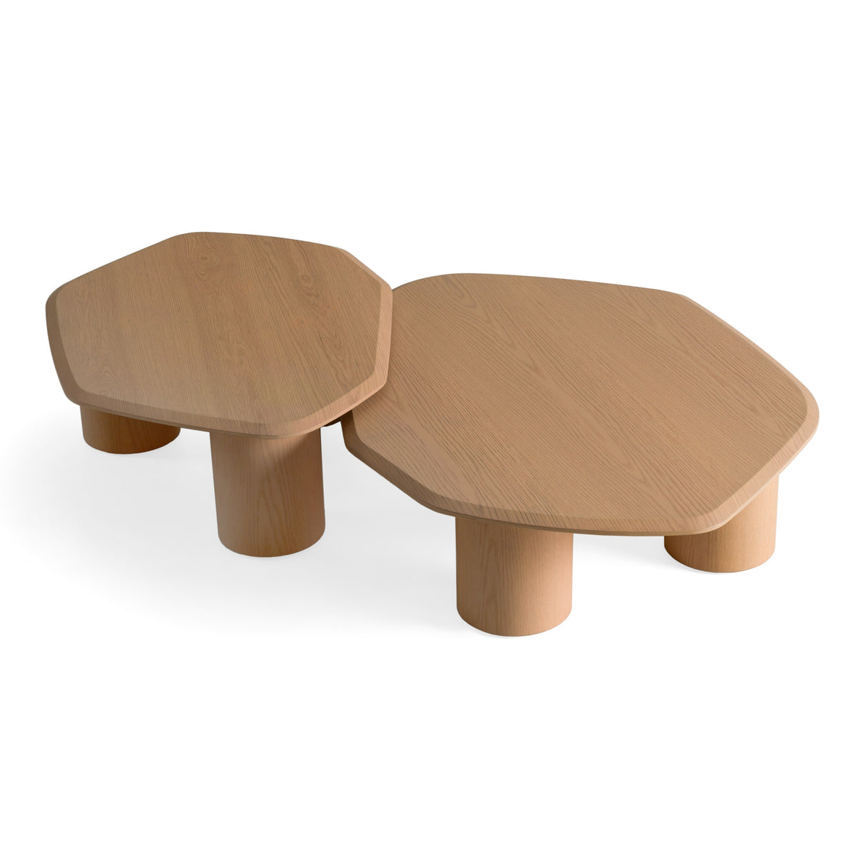 Seymour - Modern White Oak Coffee Table Set - View Image 1