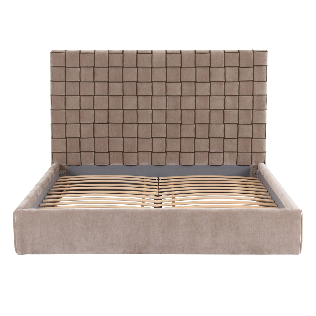 Eastern King Rousey - Modern Taupe Fabric Bed - View Image 1
