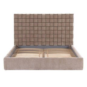 Eastern King Rousey - Modern Taupe Fabric Bed - View Image 1