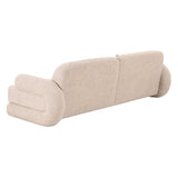 Odette - Modern Beige Fabric + White Burl Sofa - View Image 1
