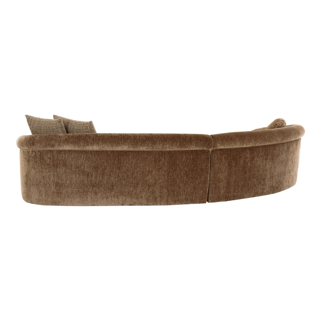 Sheth - Modern Brown Fabric Curved Sectional Sofa - View Image 1