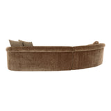 Sheth - Modern Brown Fabric Curved Sectional Sofa - View Image 1