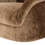 Sheth - Modern Brown Fabric Curved Sectional Sofa - View Image 1