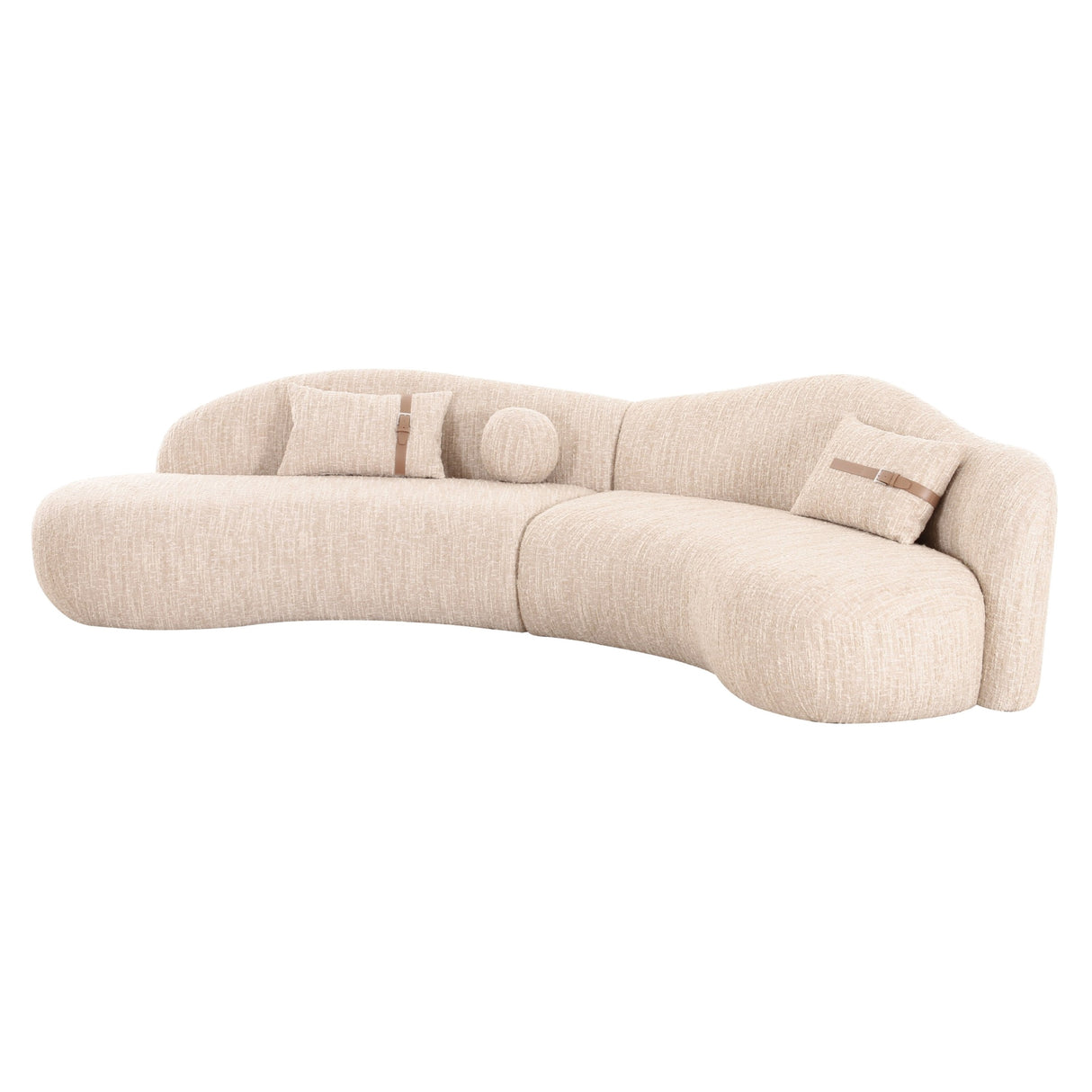 Spiro - Modern Beige Fabric Curved Sectional Sofa - View Image 1